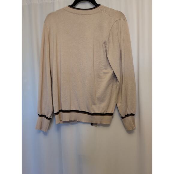 Adrianna Pappell XL Tan front tie lightweight sweater top 75% viscose - Picture 7 of 9